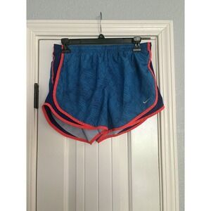 Nike Dri-Fit Shorts Womens Size Medium Blue Orange Pull On Elastic Waist Lined